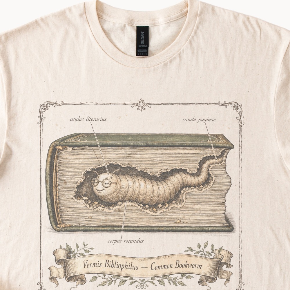 Vermis Bibliophilus Common Bookworm Field Guide Tee
